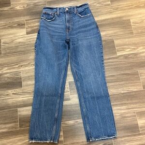 Abercrombie Classic Blue 90s Straight Jeans Ultra High Rise Curve Love 26S 2S